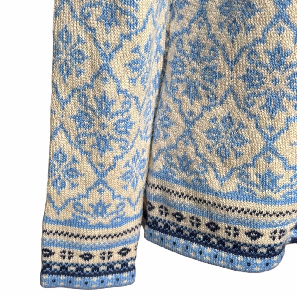 Appleseeds pale blue fair isle zip cardigan - Picture 6 of 9